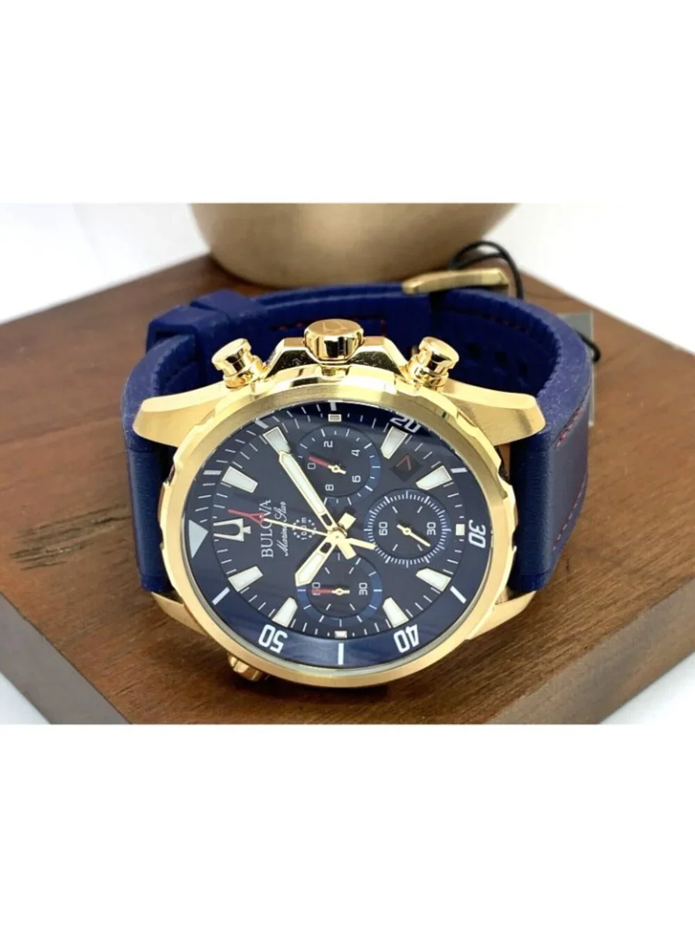 Bulova Men's Watch 97B168 Marine Star Chronograph Quartz Blue Dial Rubber Strap
